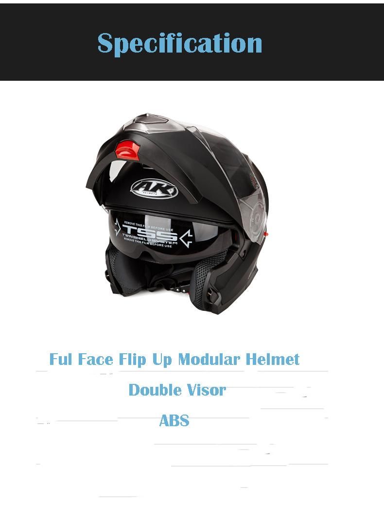 Street Bike Scooter ABS Motorcycle Full Face Flip up Modular Helmet