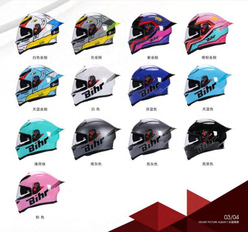 ECE Motorcycle Helmet Color White Powder Dragon American DOT/EU ECE Certified Full-Face Motorcycle ABS High-Density off-Road Racing Motorcycle Helmet