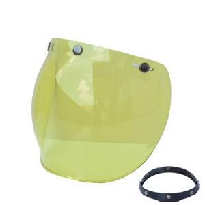 Yellow Adjustable Motorcycle Half Face Helmet Bubble Visor Easy Installation