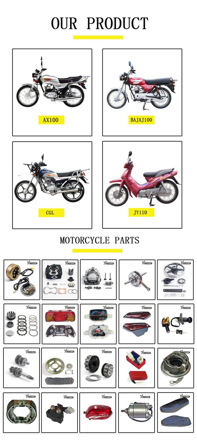 Yuxing Motorcycle Spare Parts Motorcycle Aluminum Alloy Rear Wheel Rim Wheel Assy
