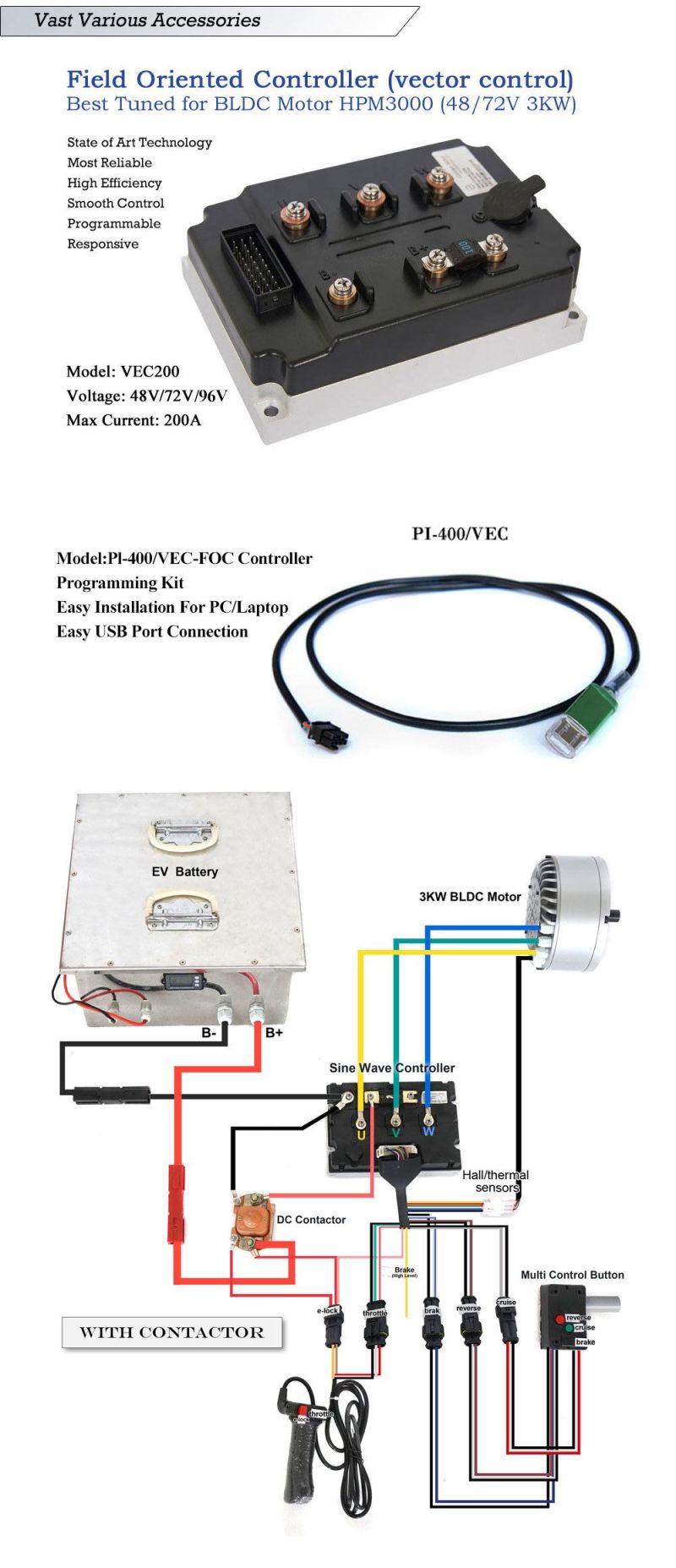 3kw Electric Motorcycle Motor, BLDC Motor