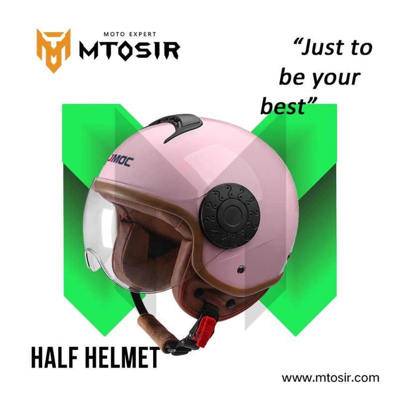 Mtosir Motorcycle Half Face Helmet Universal Four Seasons Multi-Colors Brown Leather Motorcycle Accessories Adult Full Face Flip Helmet Motorcycle Helmet