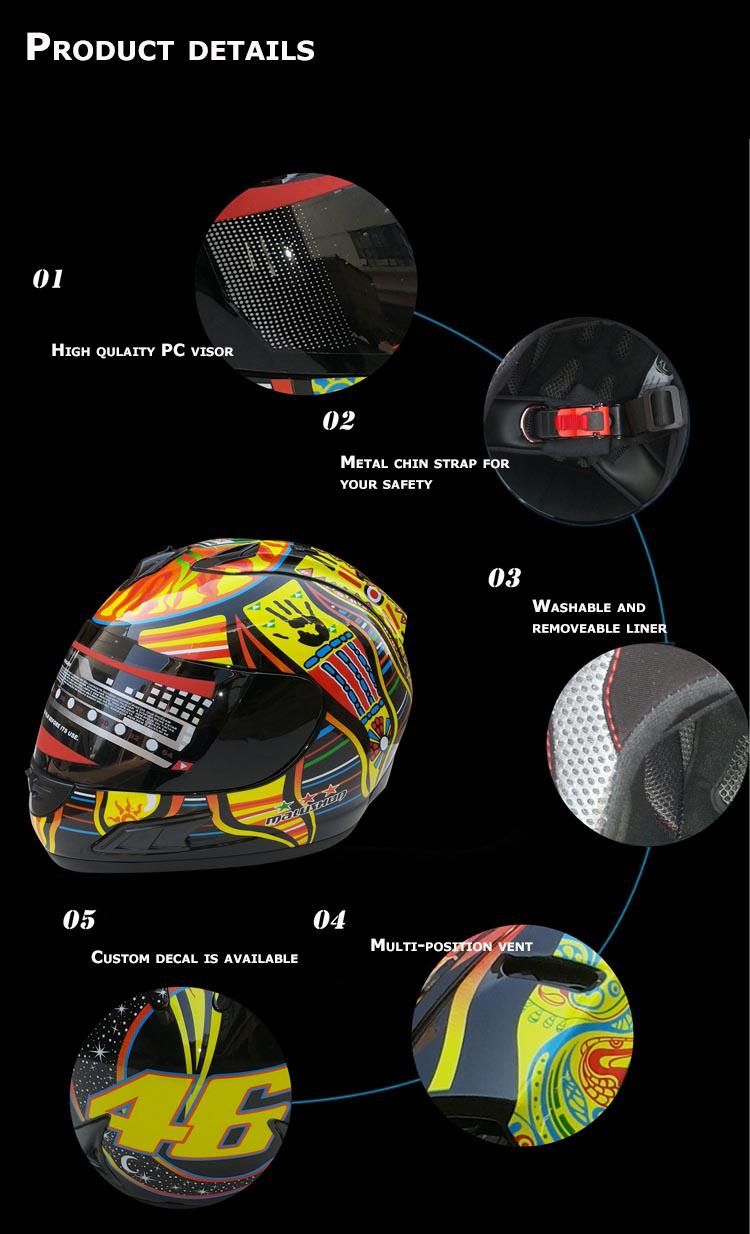 Solids/Graphic Colors Motorcycle Full Face Helmet