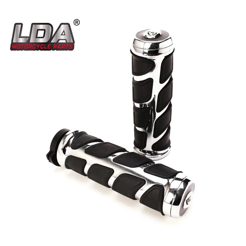 Custom Chrome Rubber Motorcycle Handlebar Grips for Harley Davidson