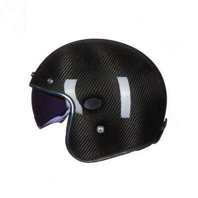 Low Profile Cafe Racer Helmet Carbonfiber Shell Light Weight Vintage Motorcycle Helmet