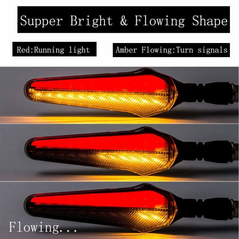 Motorcycle Flowing LED Turn Signal Lights Blinkers Front Rear Indicators for Motorbike