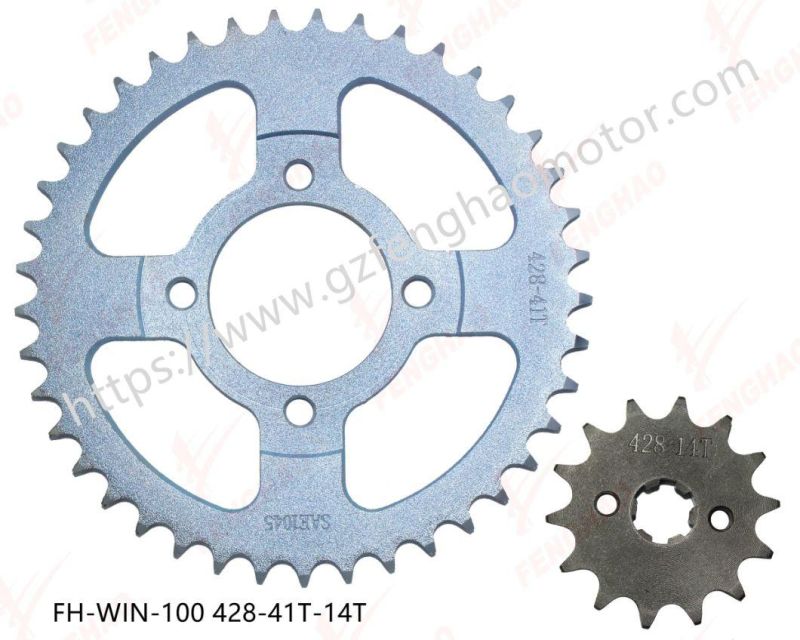 Factory Directly Sale Motorcycle Parts Sprocket Kit Honda Dy100/Cg200/Win-100