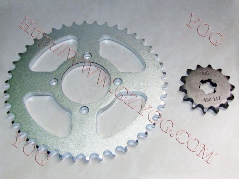 Yog Motorcycle Spare Parts Sprockets Kit 45 Steel for Kmf250/Zx150 Xr250 Bros