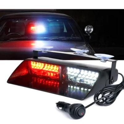 Red and White Two-Color 18 Flashing Patterns Law Enforcement Vehicle Truck Interior Roof Windshield Dashboard Flashing Warning Light