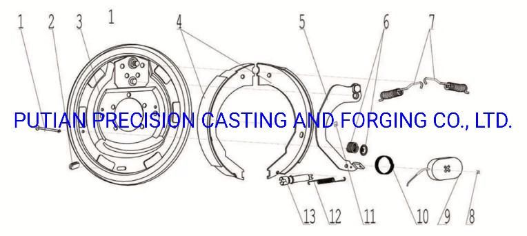High Quality, High Wear Resistance, No Nosise, Asbestos or Asbestos Free -Motorcycle Brake Shoes Parts for Lh250