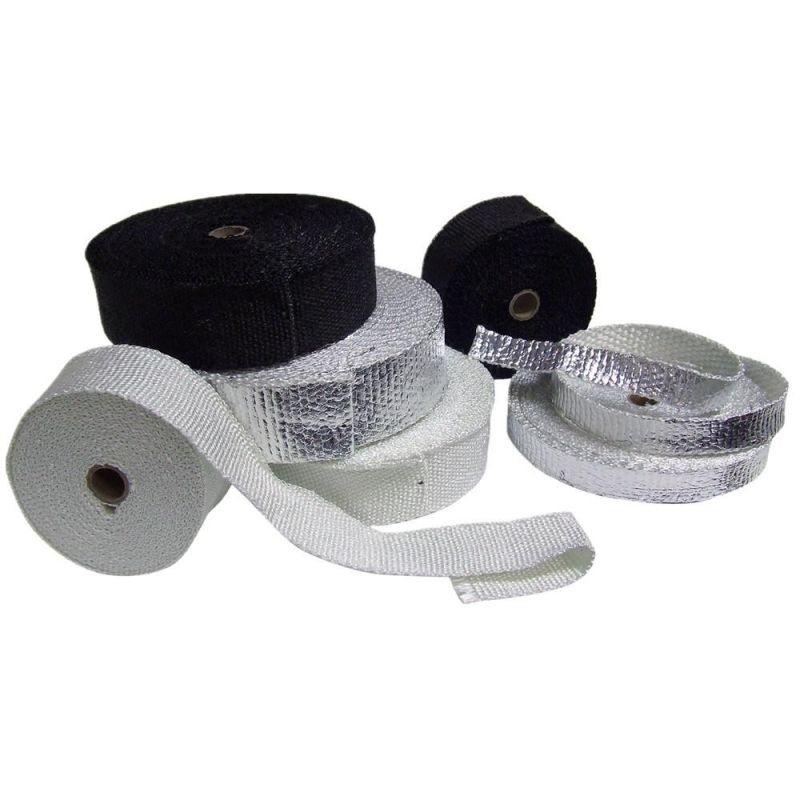 China Factory Black Titanium Lava Motorcycle Muffler Pipe Insulating Bandage Tape Thermal Protection Exhaust Wrap Sleeve