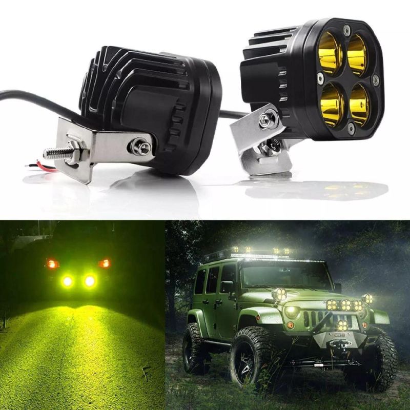 Astront 2 PCS 3 Inch 40W Yellow LED Work Light Bar Spot Driving Fog Light off-Road ATV Light