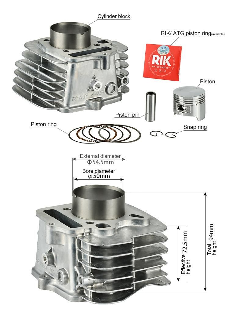 KFM 50mm 97cc WAVE100/DREAM100 engine assembly spare parts aluminum scooter motorcycle cylinder block set for HONDA