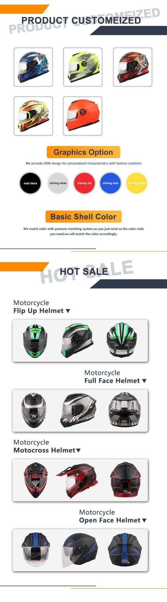 ECE DOT Certification Racing Parts Design Motorcycle Helmet