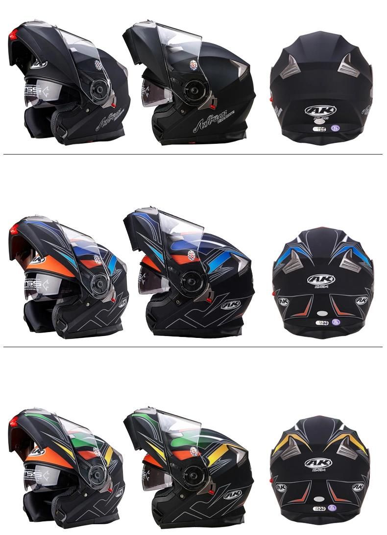 Adult Street ABS Motorcycle Modular Full Face Helmet with Double Visor