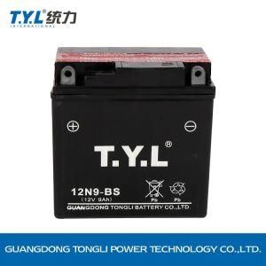 12n9-BS 12V9ah Dry Charged Mf Motorcycle Battery with OEM Available Factory Price