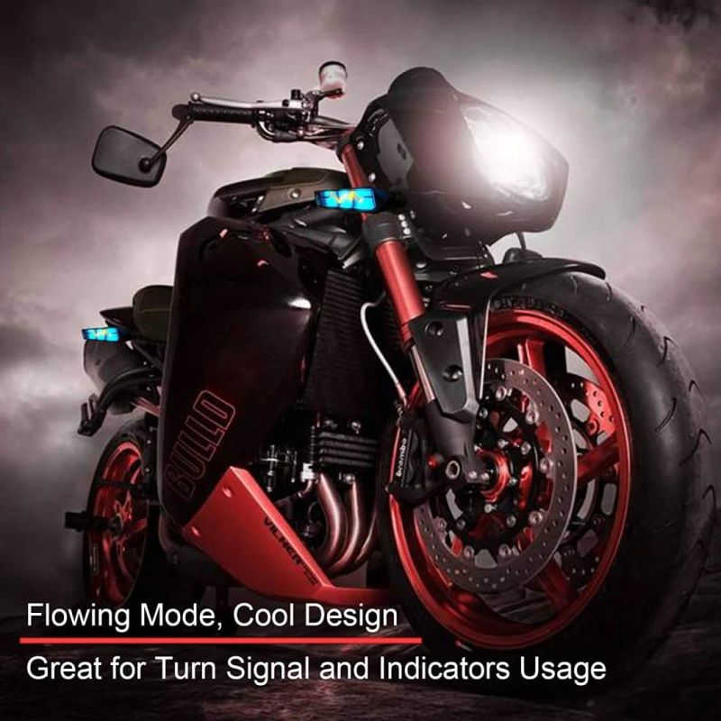 Yellow and Red Flowing Water Blinker Front Rear Turn Light 12V LED Indicator Signal Lights for Motorcycle Ol6011