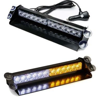 White&Amber Two-Color 9 Flashing Modes Super Bright Mini Sun Visor Strobe Light Bar