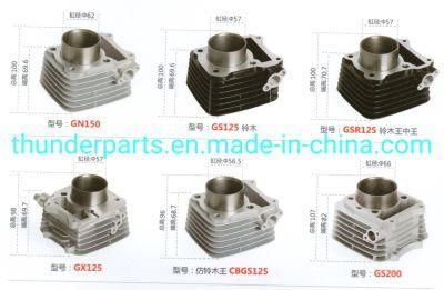 Motorcycle Cylinder Block Kit for Gn150/GS125/Gsr125/Gx125/Cbgs125/GS200/62mm/57mm/56.5mm/66mm