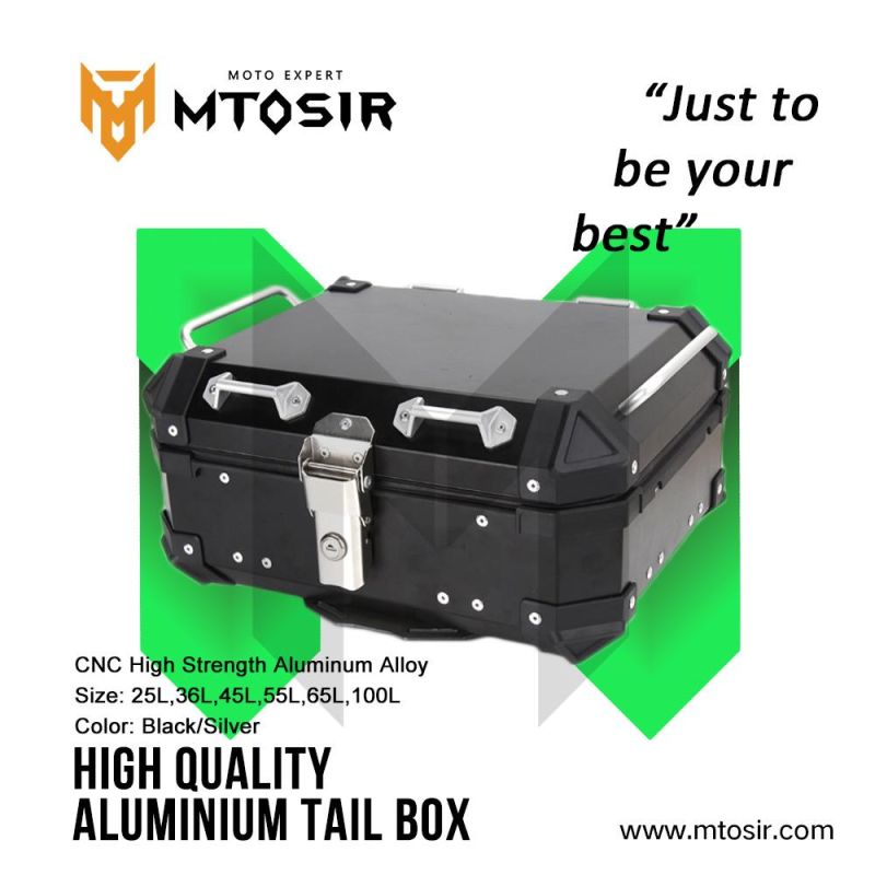 Mtosir High Quality Aluminium Tail Box Universal Aluminium Alloy Motorcycle Box 25L 36L 45L 55L 65L 100L Black Silver Waterproof Rear Box Luggage Box