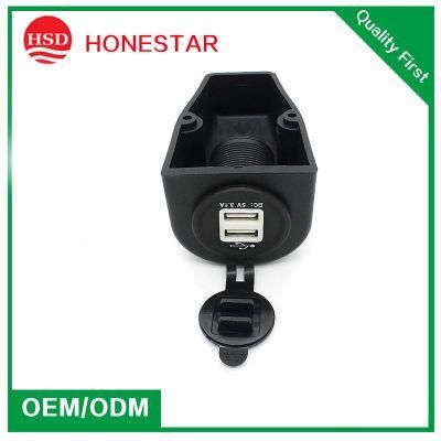 Motorcycle 5V 3.1A Power USB Car Charger with Waterproof Cap