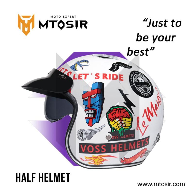 Mtosir Half Face Helmet High Quality Universal Motorcycle Dirt Bike Bicycle Scooter Safety Sunshade Half Helmet Full Helmet