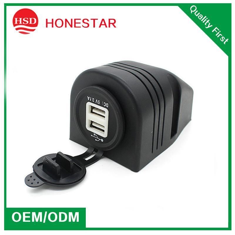 Motorcycle 5V 3.1A Power USB Car Charger with Waterproof Cap