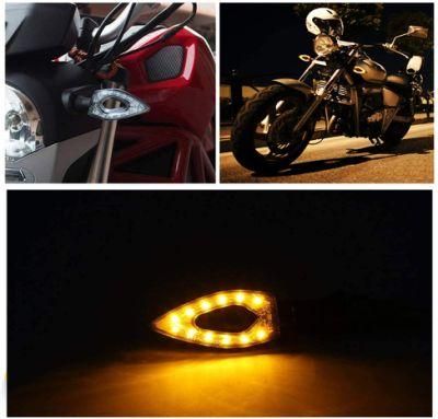 Double-Sided Light-Emitting LED Turn Light Two-Color Lens Motorcycle Turn Signal Lamp Indicator