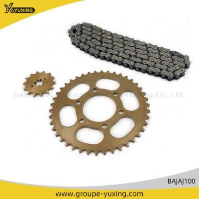 Yuxing Motorcycle/Motorbike Spare Parts Sprocket Kit+Chain/Transmission Kit for Bajaj100