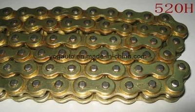 Motorcycle Parts of 520h-136L Driven Chain in Golden Color