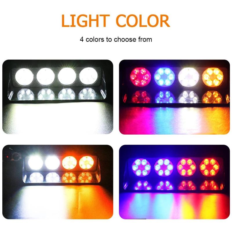 24 LED Light Car Lights 72W Dash Windshield Beacon Hazard Flasher Warning Flashing Lamp Car Emergency Strobe Light