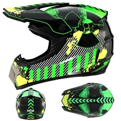 Go Kartoff-Road Helmetgreen Radar [Send Three-Piece Set]Electric Motorcycle Helmet Mountain Downhill Race Full Helmet