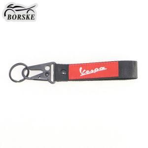 Borske Black Key Chain Fob Embroidered Motorcycle Keychain Strip for Vespa Parts
