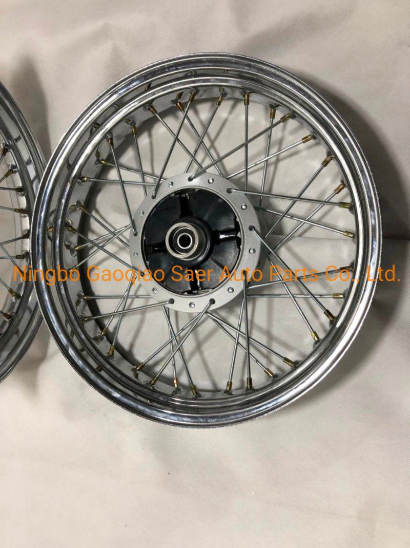 Cg125/Gn125 Front or Rear 2.15X16/17/18 Spokes Motorcycle Wheel Rims with Brake Sprocket Hub