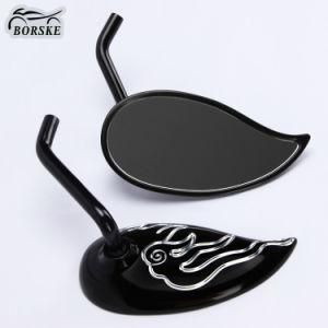 Motorcycle Rearview Mirror Convex Mirrors CNC Teardrop Mirrors for Harley Black