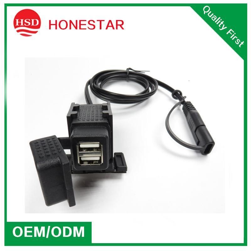 Motor Charger Dual USB Output 5V 3.1A Connection Cable SAE