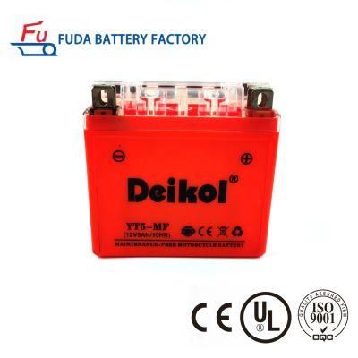 Deikol Ytx5-Mf/BS Orange Shell Maintenance Free Motorcycle Battery