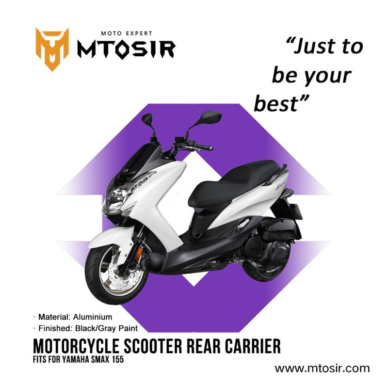 Mtosir Motorcycle Rear Carrier YAMAHA Smax155 Black/Gray Paint Scooter High Quality Professional Rear Carrier