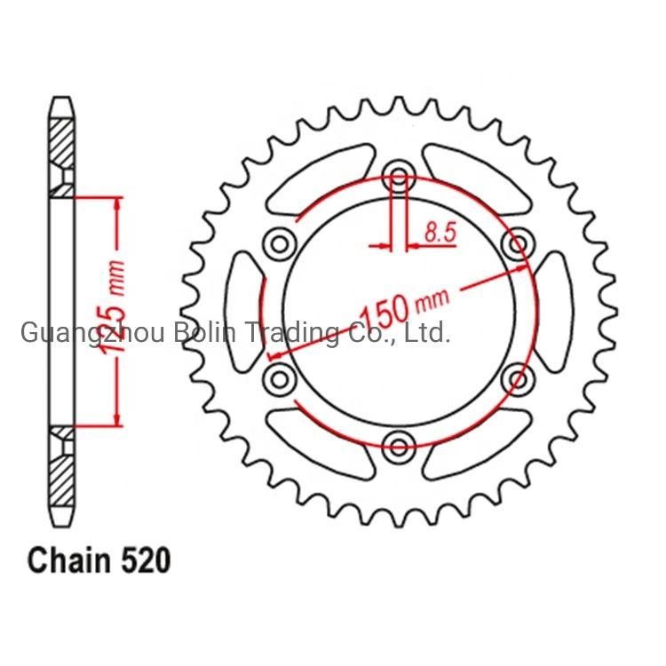 Custom Blue Aluminium 51t Rear Motorcycle Sprocket for Ktm Sxf 250