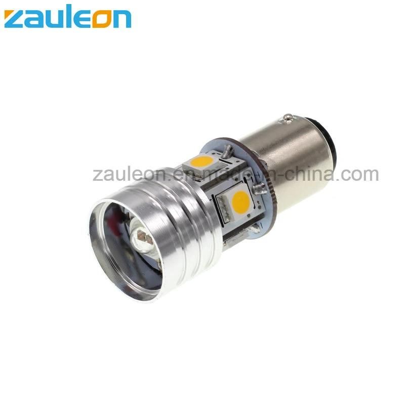 Non-Polarity 6V 1157 LED Red and White Bulb for All Motorcycle Combined Stop/Tail and License Plate Light