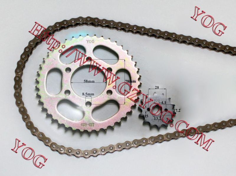 Motorcycle Parts Motorcycle Chain Sprocket Set for Honda Cg125 Cg150