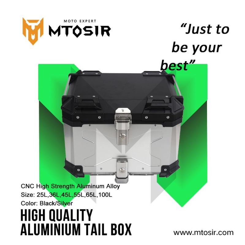 Mtosir Tail Box Universal High Quality Aluminium Alloy Motorcycle Box 25L 36L 45L 55L 65L 100L Black Silver Waterproof Rear Box Luggage Box