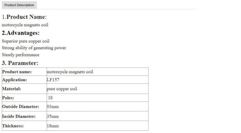 Lf175 18 Coil Magneto Stator Coil Bajaj