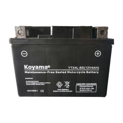 Ytx4l-BS Motorcycle Battery 12V4ah Dry Charged Maintenance Free