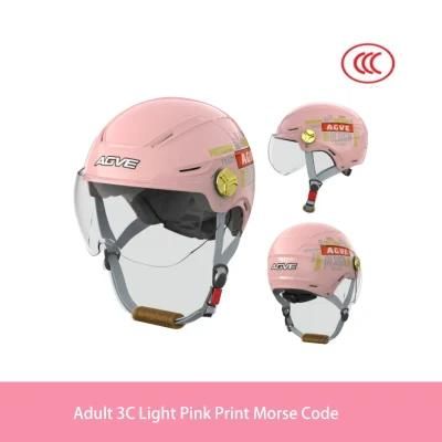 3c Certified Pink Electric Motorcycle Helmet Summer Sunscreen Helmet Men and Women Four Seasons Universal Half Helmet Battery Car Helmet