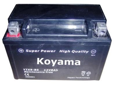 High Quality AGM Motorcycle Battery Ytx9-Bs-12V8ah