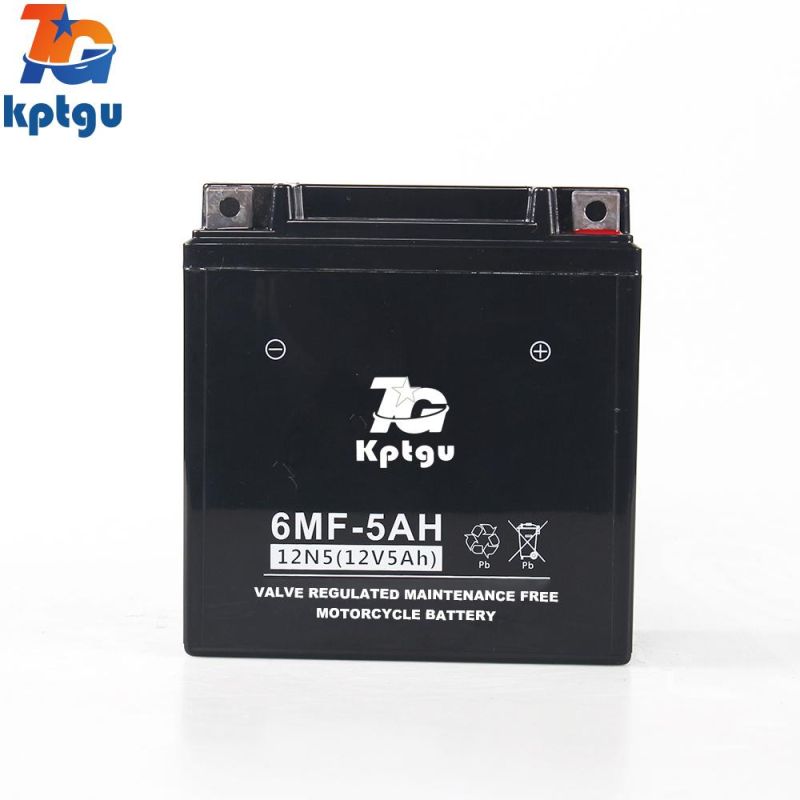 12n5-12V5ah AGM Rechargeable Lead Acid Motorcycle Battery with Extreme Vibration Resistance