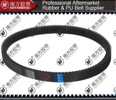 Scooter Motorcycle Automotive Parts Tangential Rubber Raw Edged Cogged Transmission Synchronous Tooth Drive Ribbed Timing Poly Power V Belt