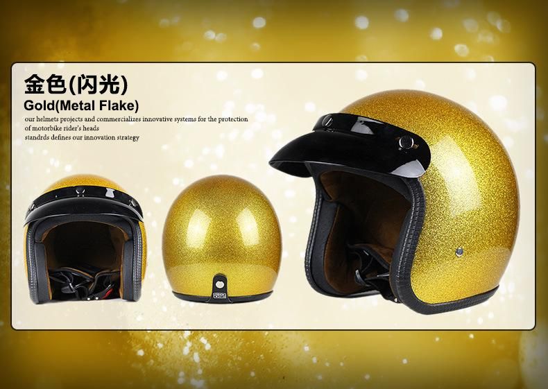 Metal Flake Open Face Helmet for Motorcycle/Bicycle with DOT, Ce Approved.