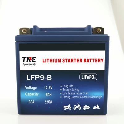 Rechargeable 12V 6ah 350CCA LiFePO4 Motorcycle Lithium Battery Pack with BMS for Scooter/ATV